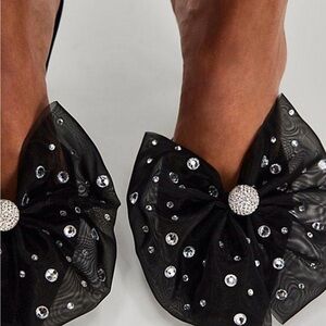 Free People and Jeffrey Campbell Chic Black Embellished Heeled Mules